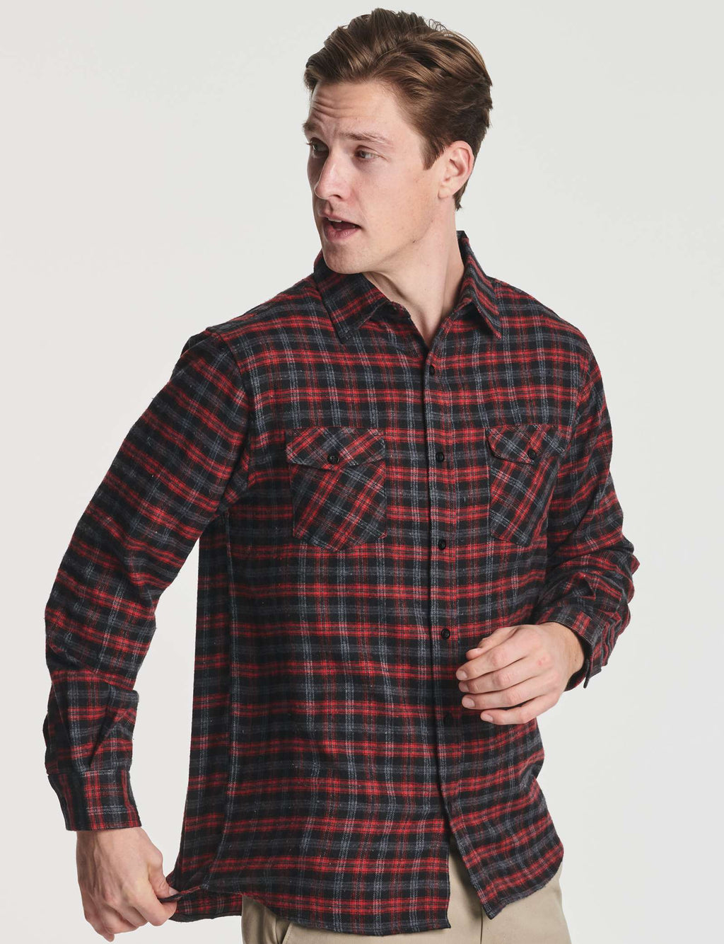 3 Pack: Men's Long-Sleeve Flannel Shirt