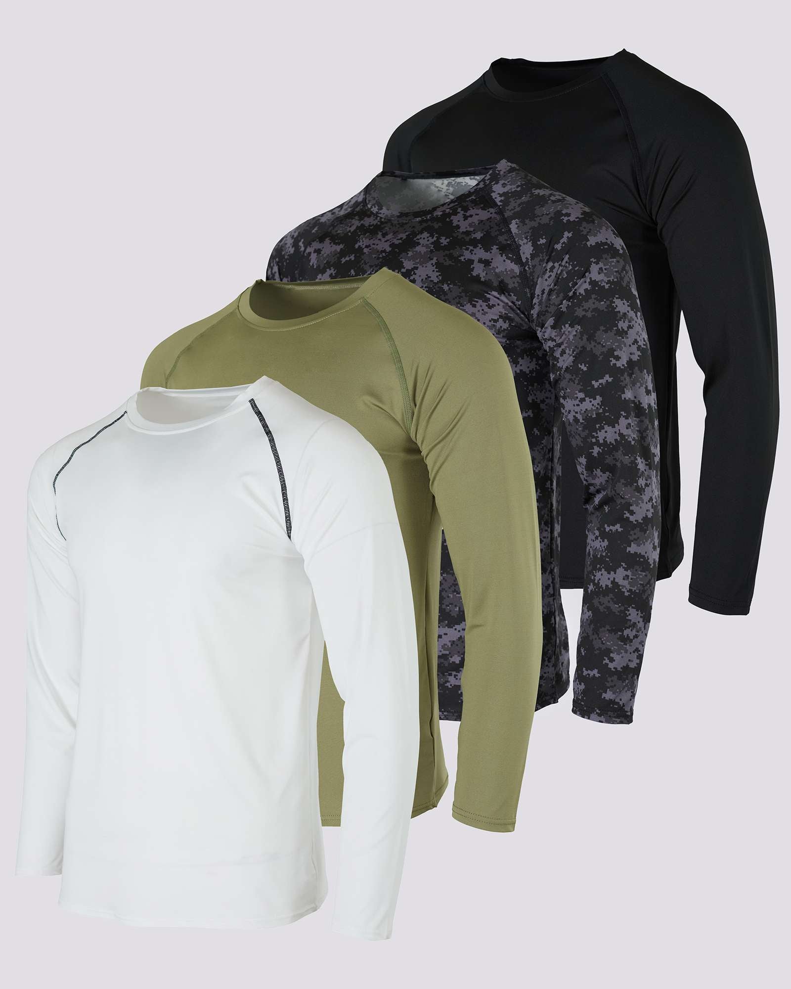 4 Pack: Mens Compression Long Sleeve Shirt