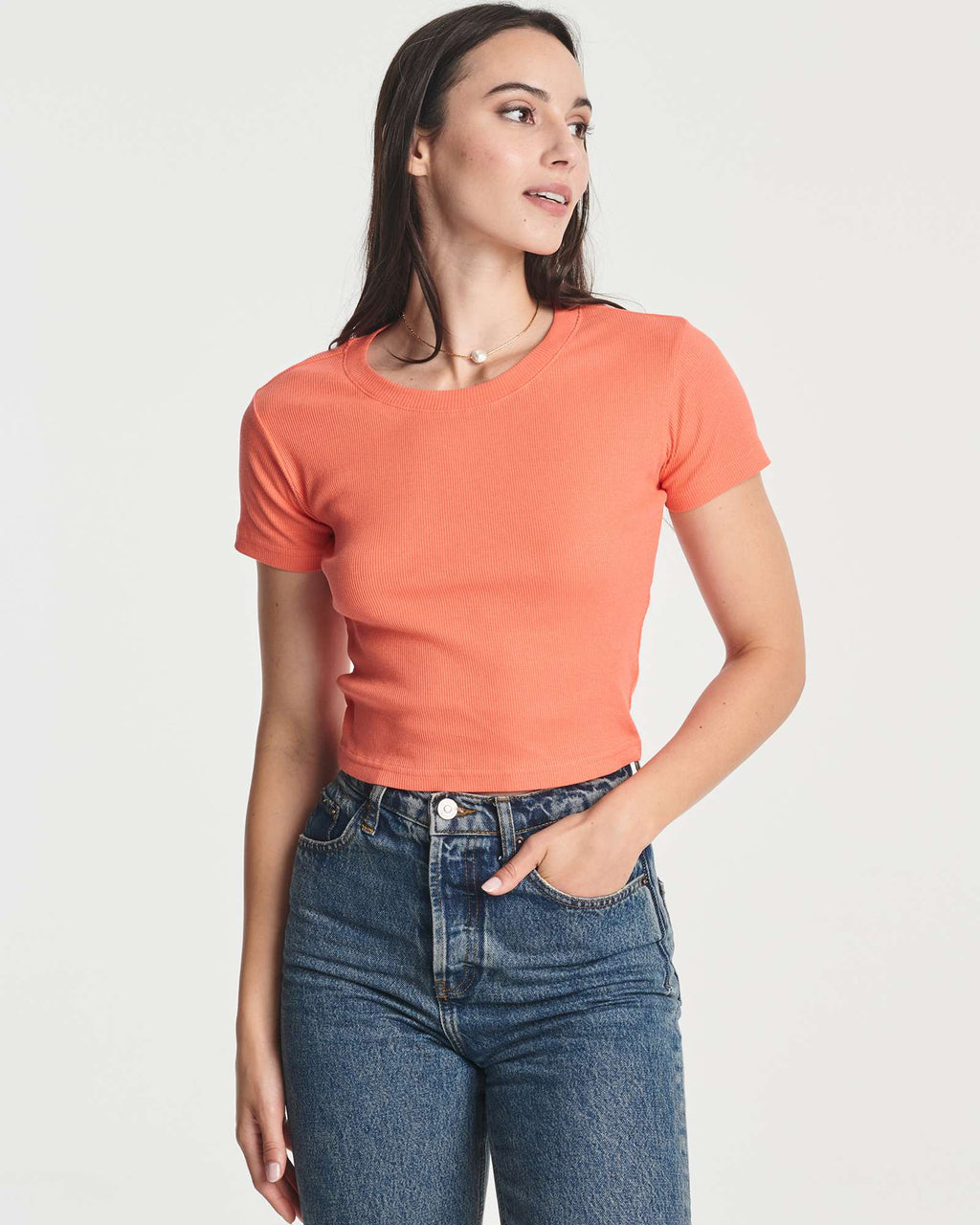 4 Pack: Women's Short Sleeve Ribbed Knit Crop Top