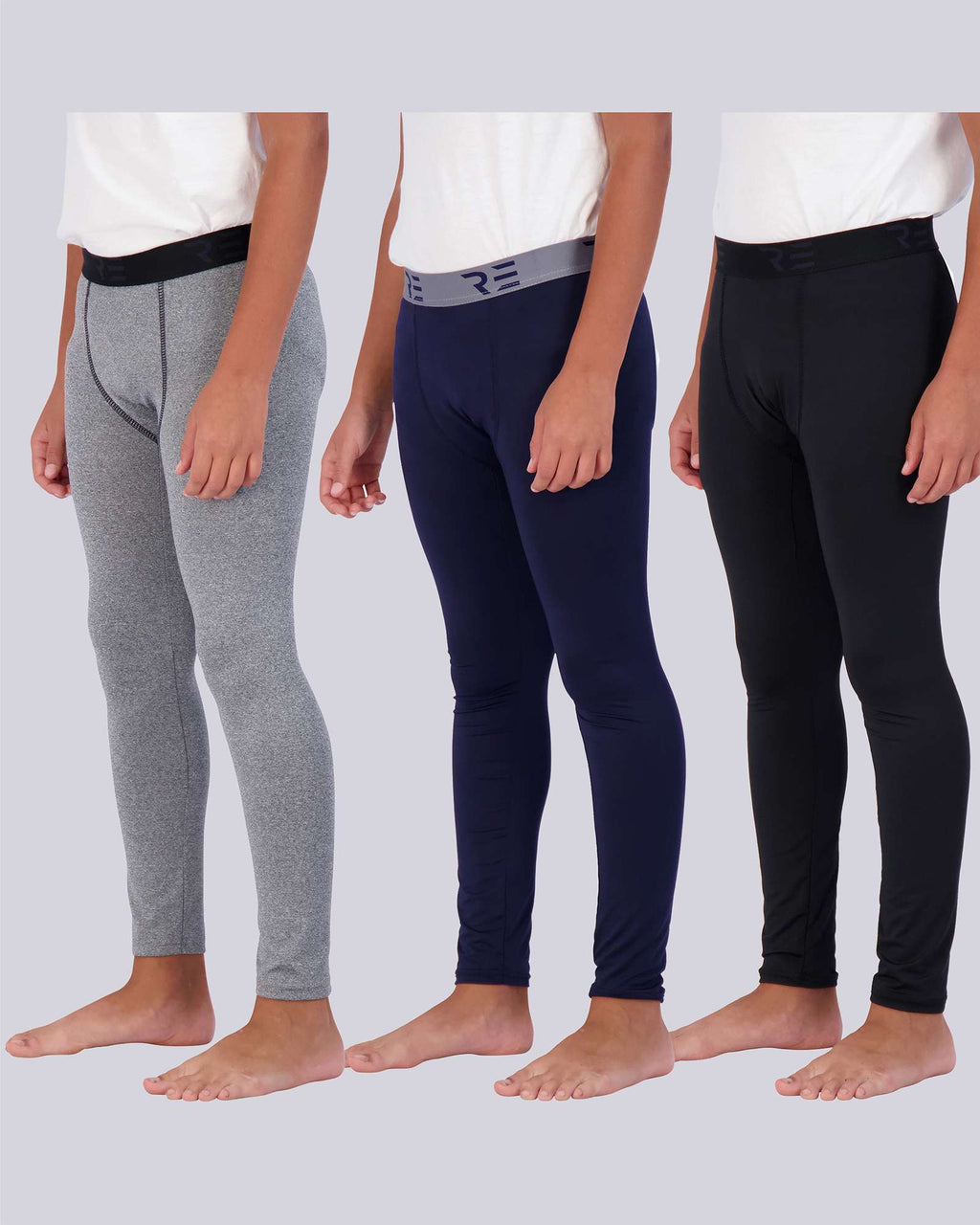 3 Pack: Boys Compression Pants Base Layer