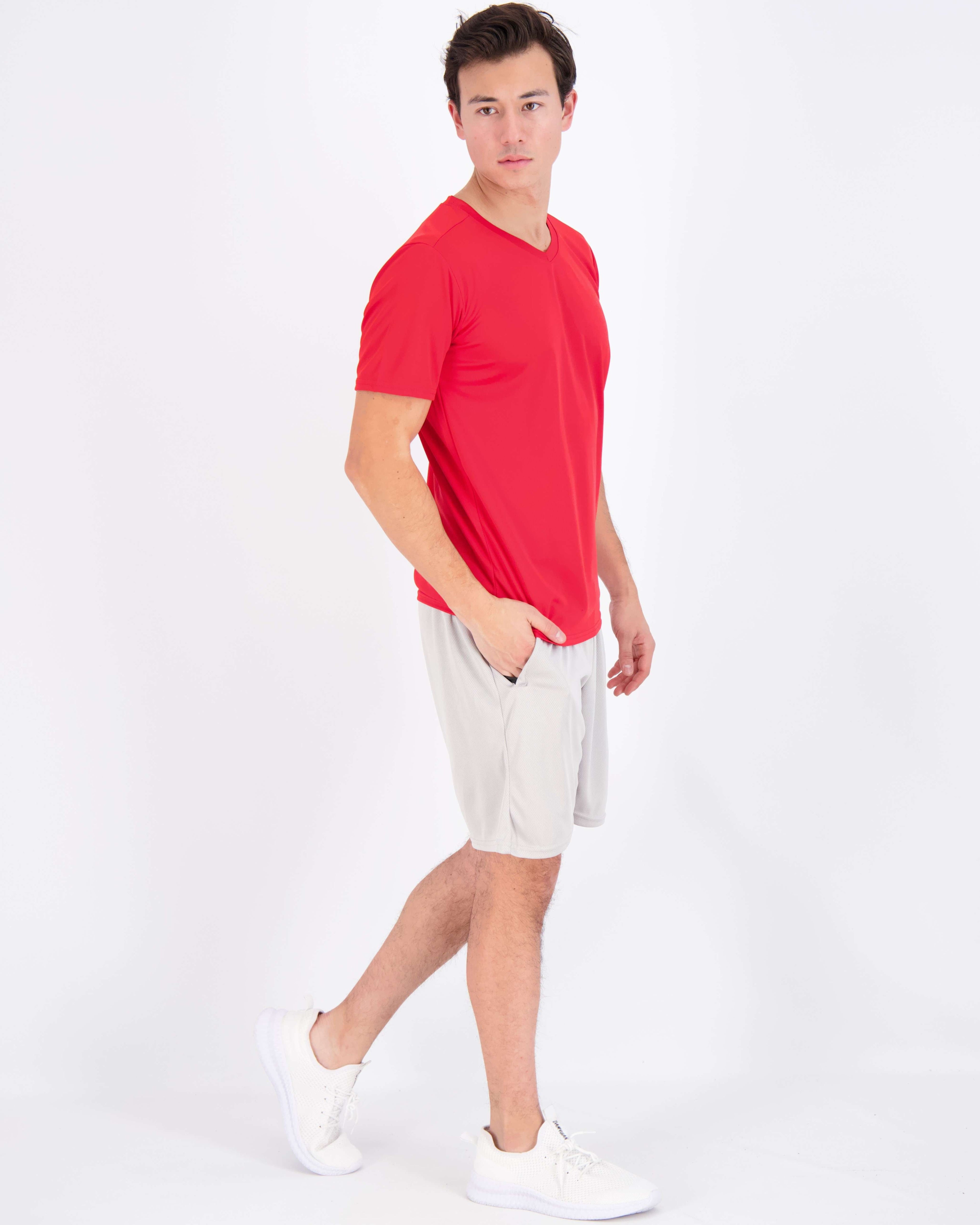 5 Pack: Mens V-Neck Mesh Active Short Sleeve T-Shirt (Available in Big & Tall)