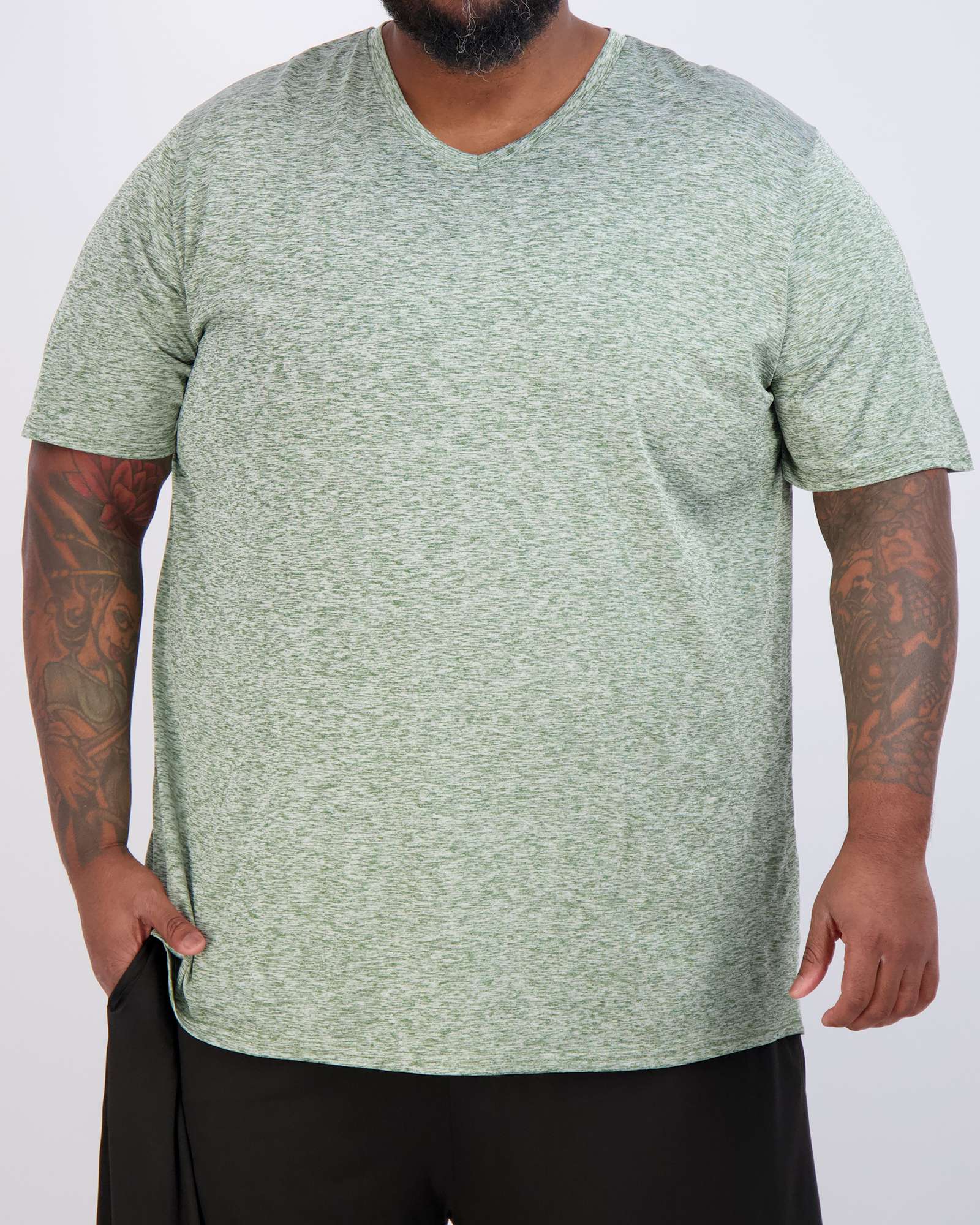 3 Pack: Men's Big & Tall V-Neck Short-Sleeve Dry-Fit T-Shirt