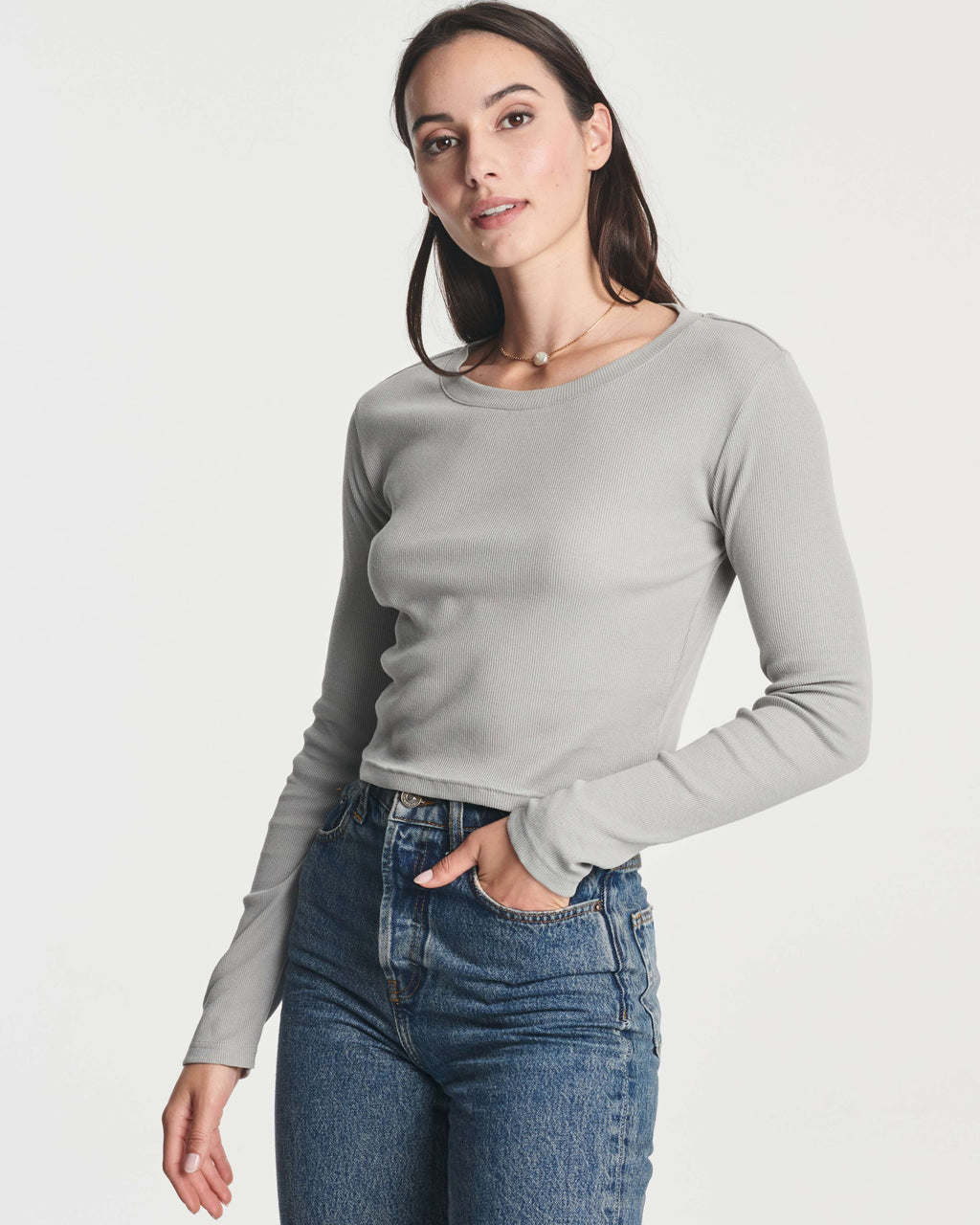 4 Pack: Women's Long Sleeve Ribbed Knit Crop Top (Available in Plus Size)