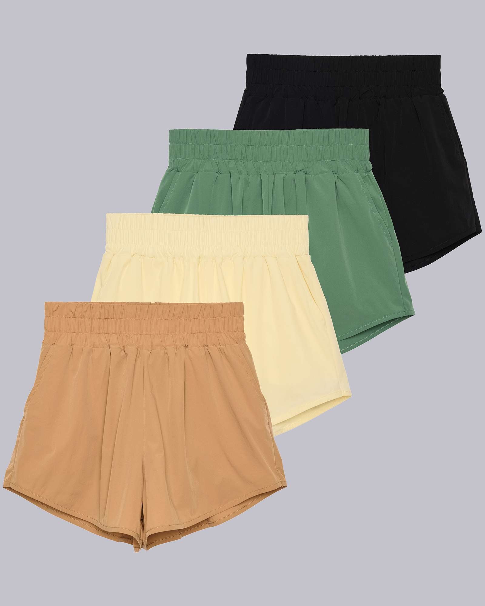 4 Pack: Women's 2.5" Running Shorts with Liner