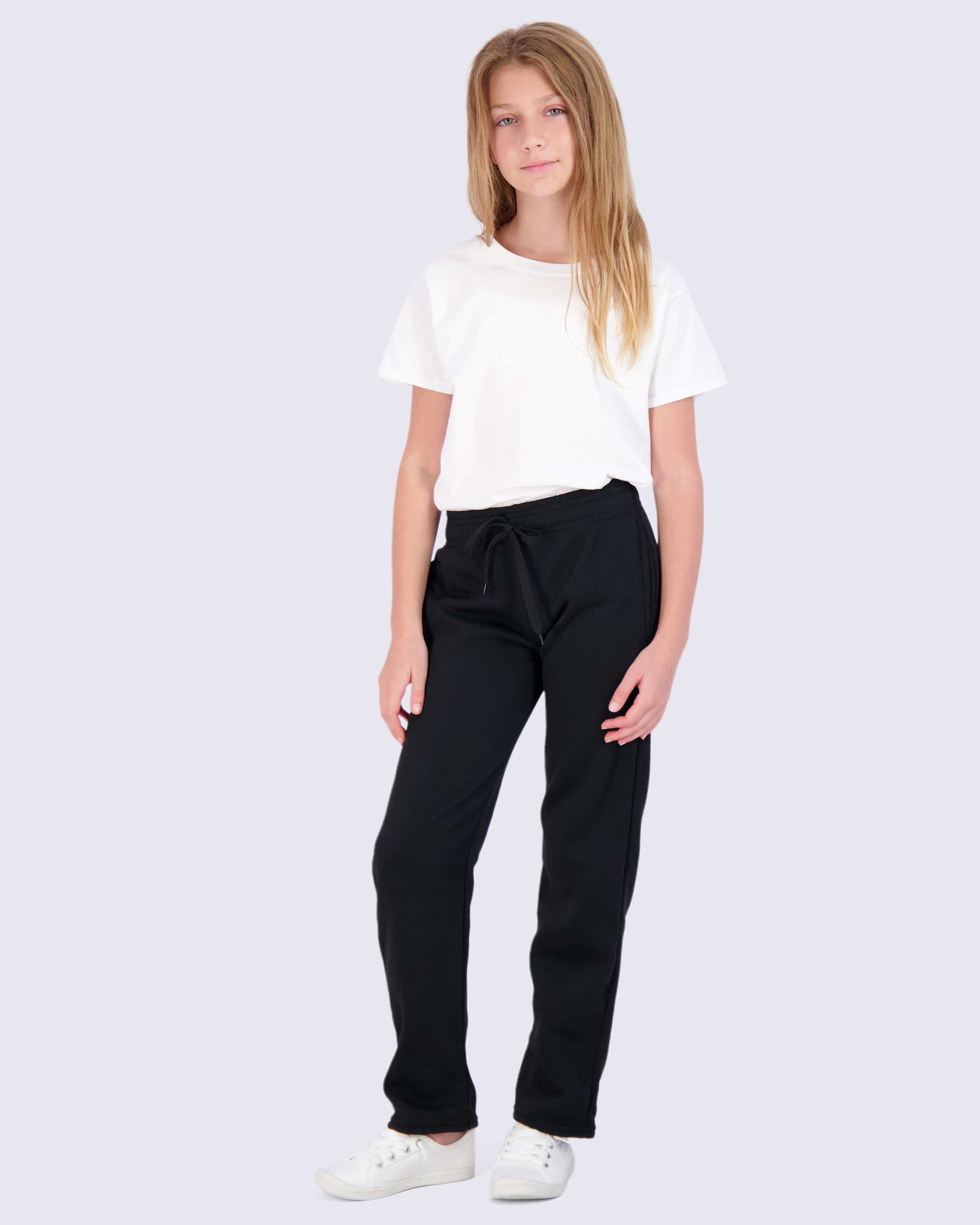 3 Pack: Girls Fleece Open Bottom Sweatpants