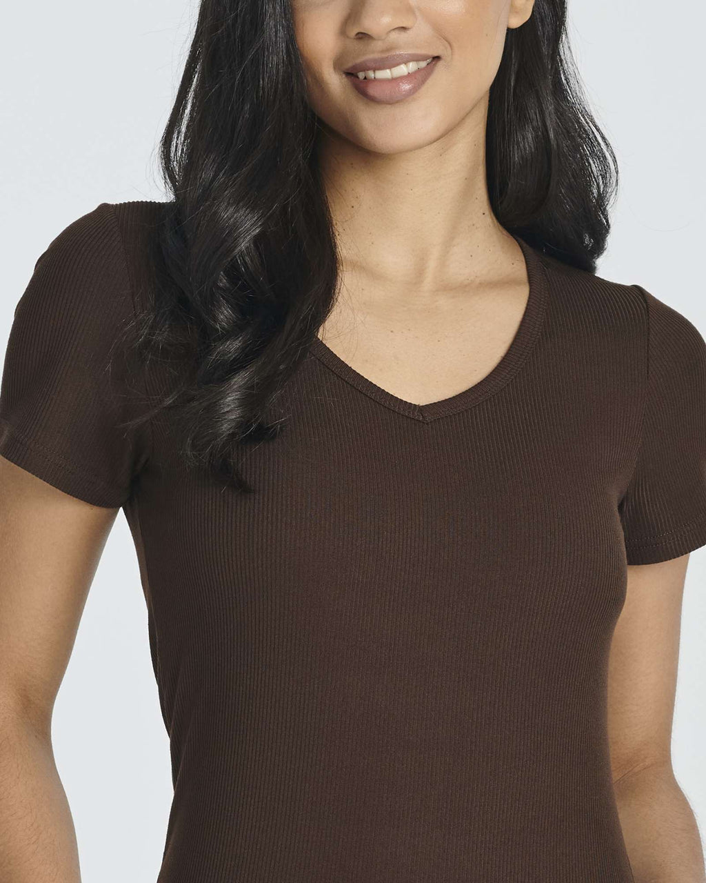 5 Pack: Women's Soft Ribbed Short Sleeve V-Neck T-Shirt