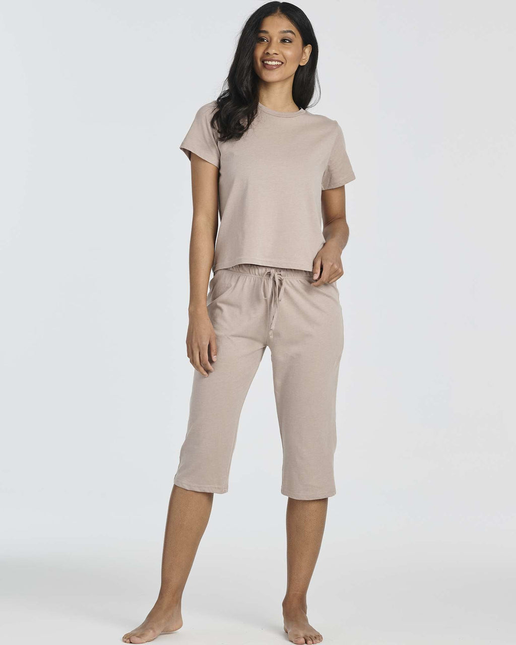 2 Pack: Women's Cotton Pajamas with Capri Pants