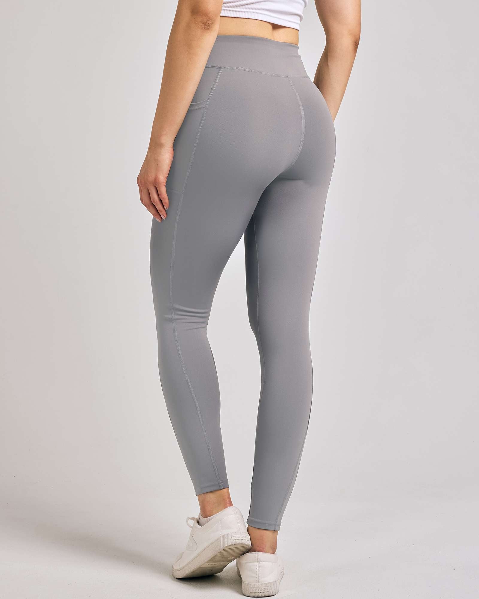 4 Pack: Women's Full Length Fitted Athletic Yoga Performance Leggings with Pockets