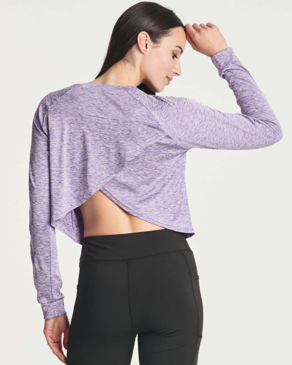 4 Pack: Women's Long Sleeve Petal Back Crop Top (Available in Plus Size)