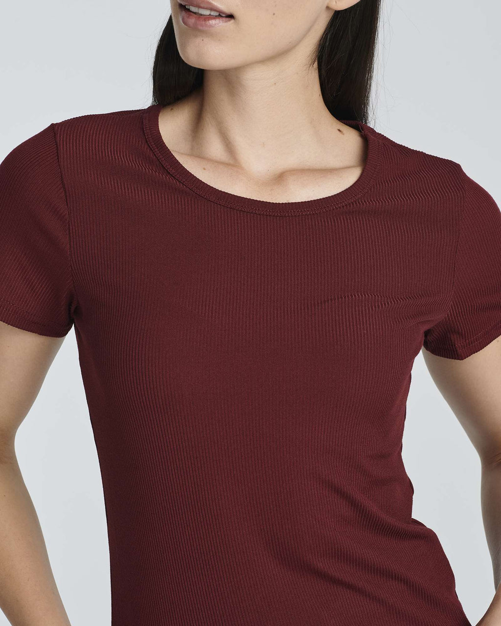 4 Pack: Women's Ribbed Knit Short Sleeve T-Shirt (Available in Plus)