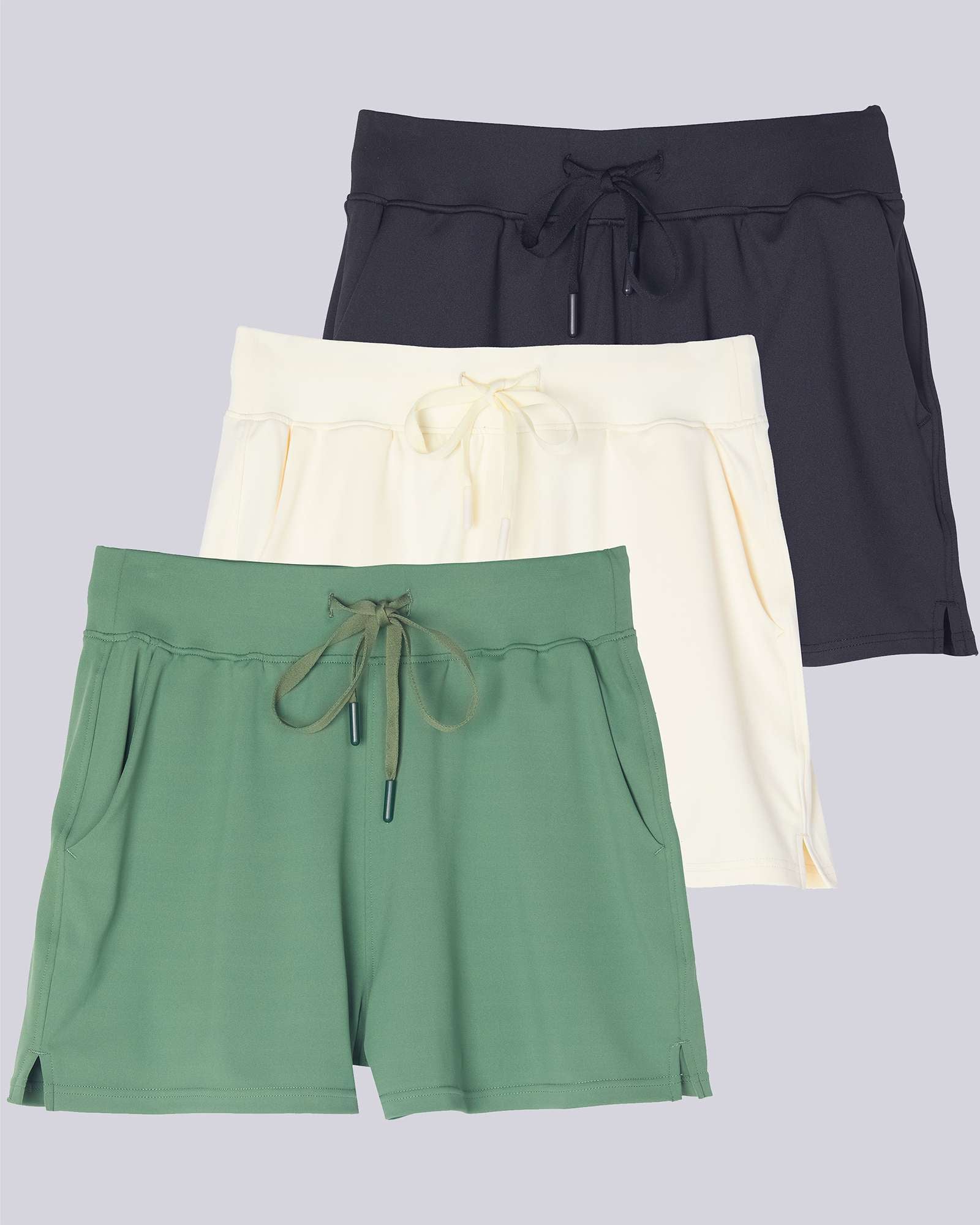 3 Pack: Women's 3" Athletic Workout Shorts with Pockets (Available in Big &