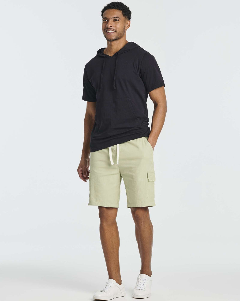 3 Pack: Men's 9" Elastic Waistband Cargo Shorts