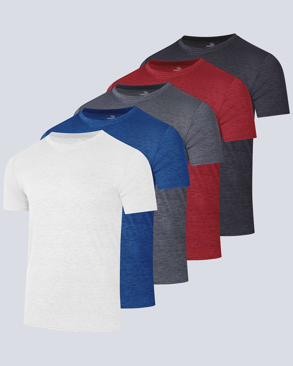 5 Pack: Mens Dry-Fit Active Crew Neck T-Shirt