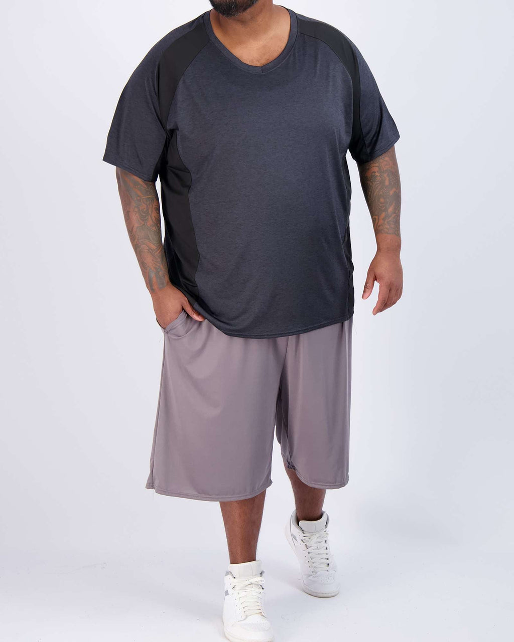 3 Pack: Men's Big & Tall V-Neck Short-Sleeve Dry-Fit T-Shirt