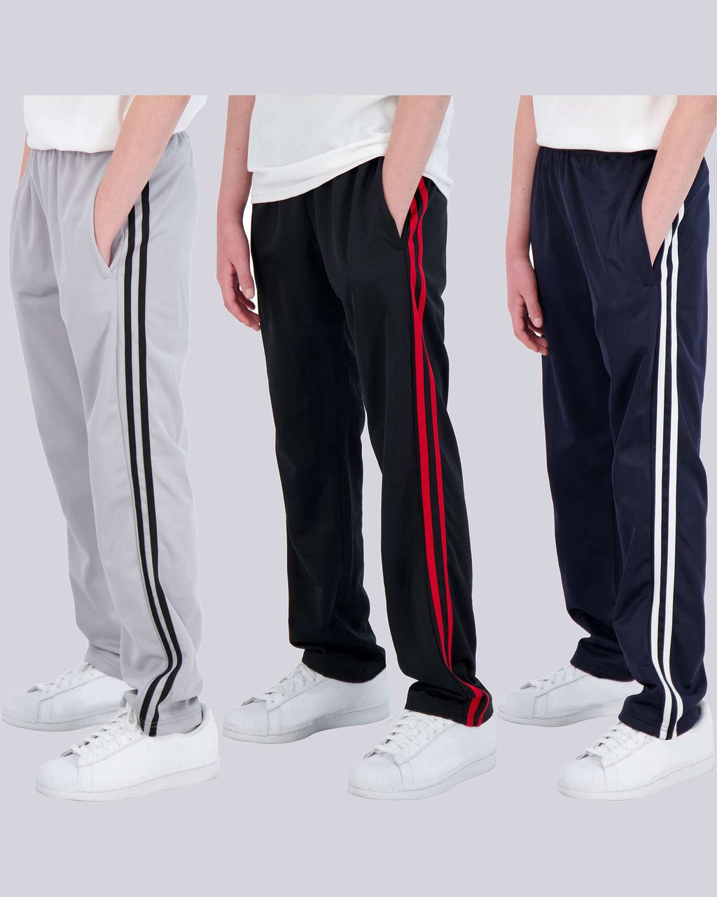 3 Pack: Boys Tricot Open Bottom Fleece-Lined Sweatpants