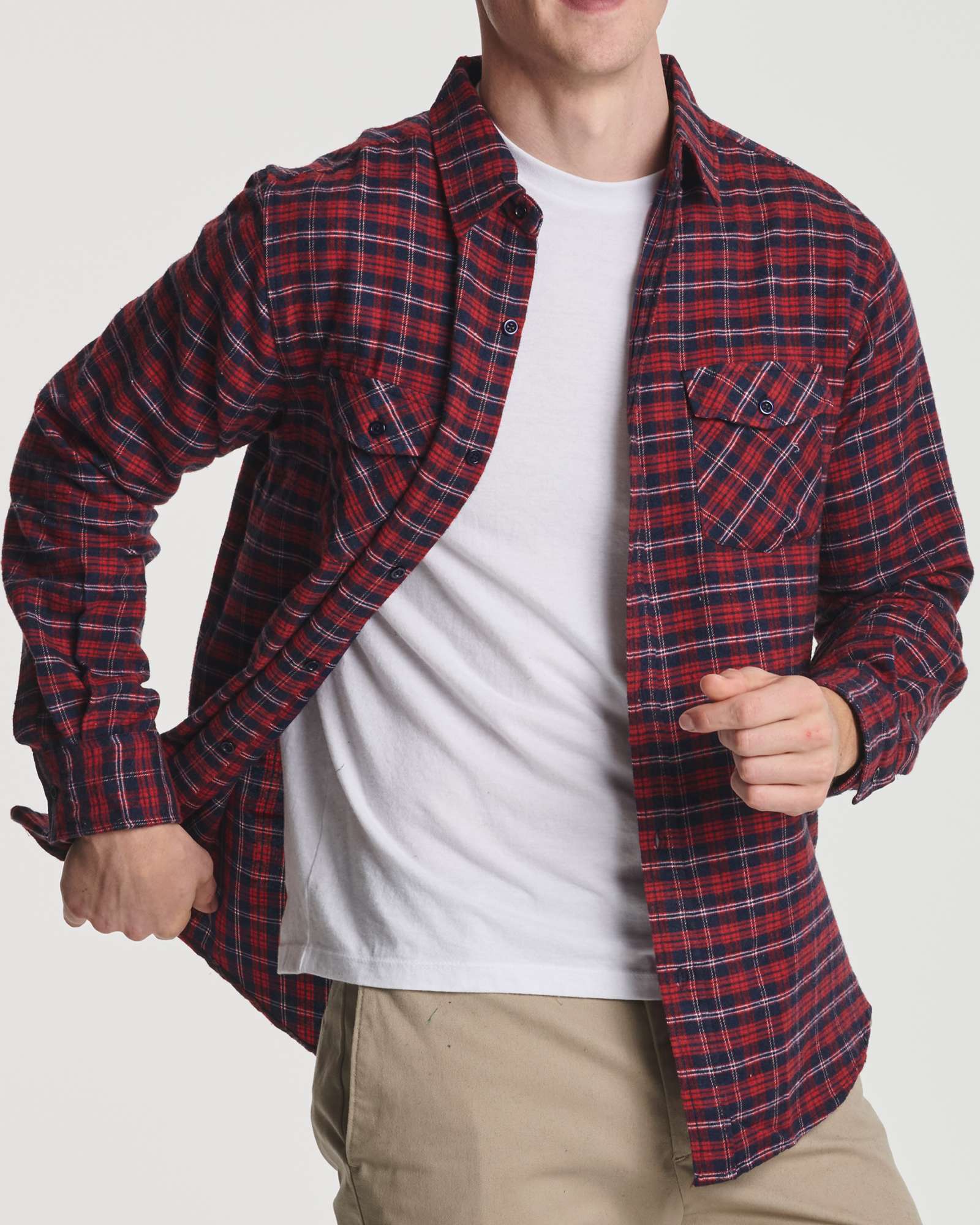 3 Pack: Men's Long-Sleeve Flannel Shirt