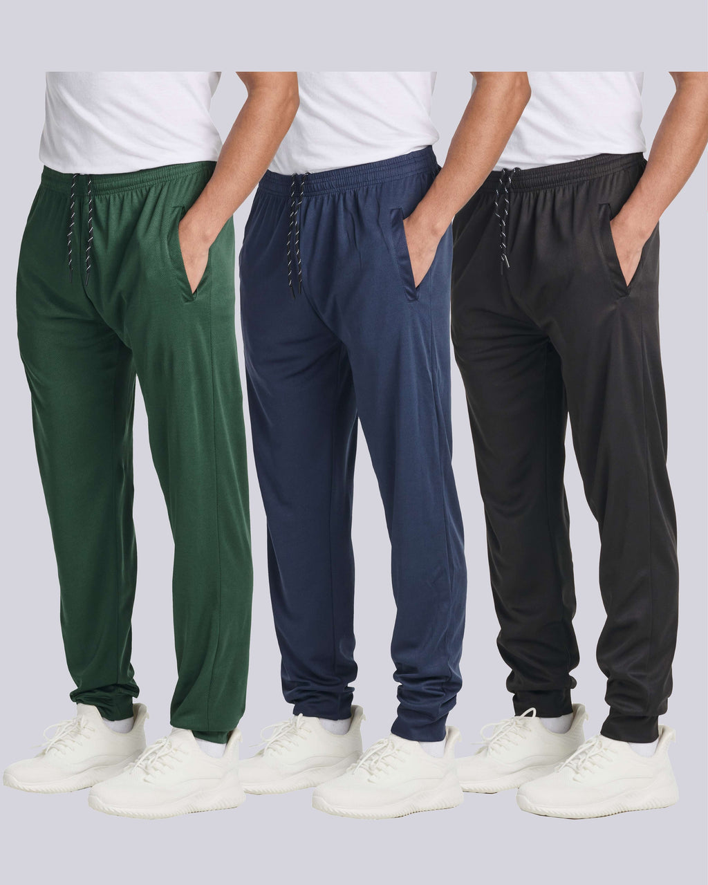 3 Pack: Mens Mesh Active Jogger Sweatpants