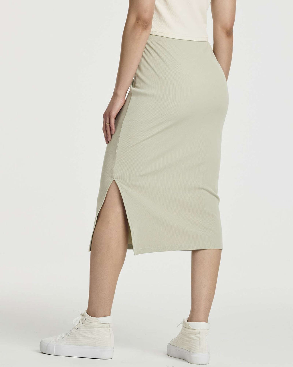 3 Pack: Women's Midi Ribbed Knit Skirt
