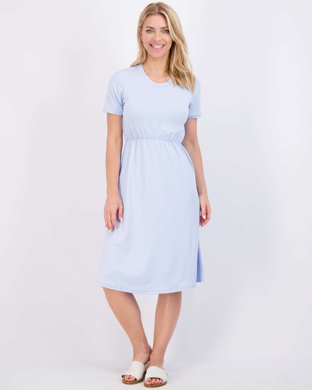 3 Pack: Women's Midi Short Sleeve Soft T-Shirt Dress (Available in Plus Size)