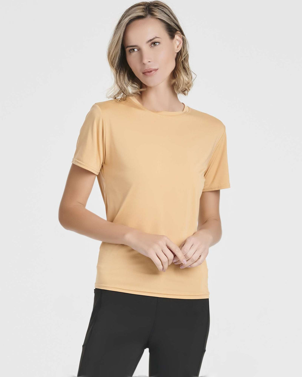 5 Pack: Women's Short Sleeve Open Back Tie Back Dry-Fit T-Shirt