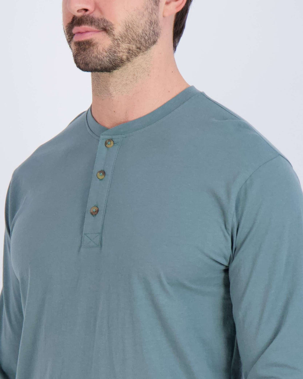 3 Pack: Mens Long Sleeve Cotton Henley T-Shirt