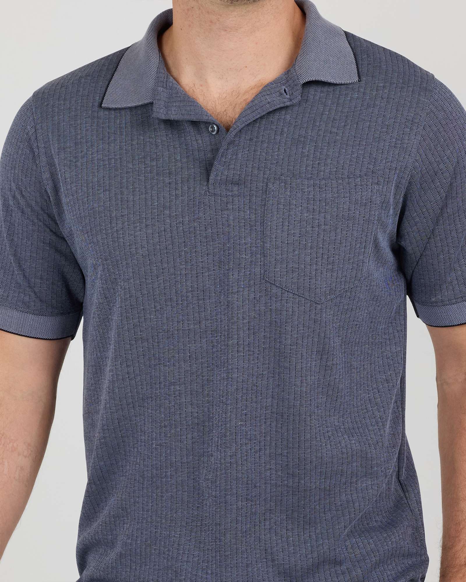 3 Pack: Men's Ribbed CVC SS Polo Shirt With Pocket - Breathable Performance Polo (Available in Big & Tall)