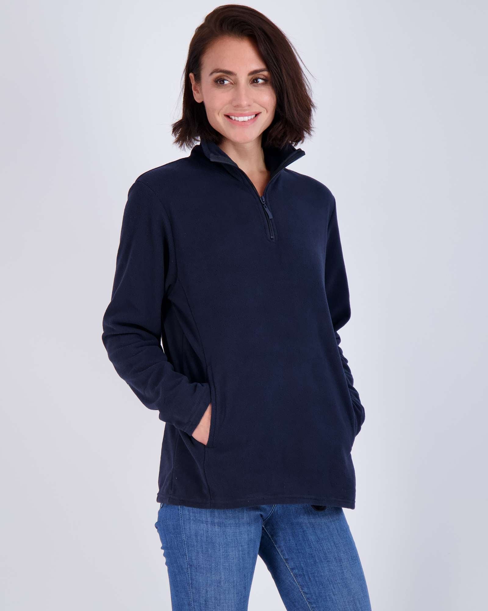 2 Pack: Women's Polar Fleece Long-Sleeve Quarter Zip Winter Jacket (Available in Plus Size)