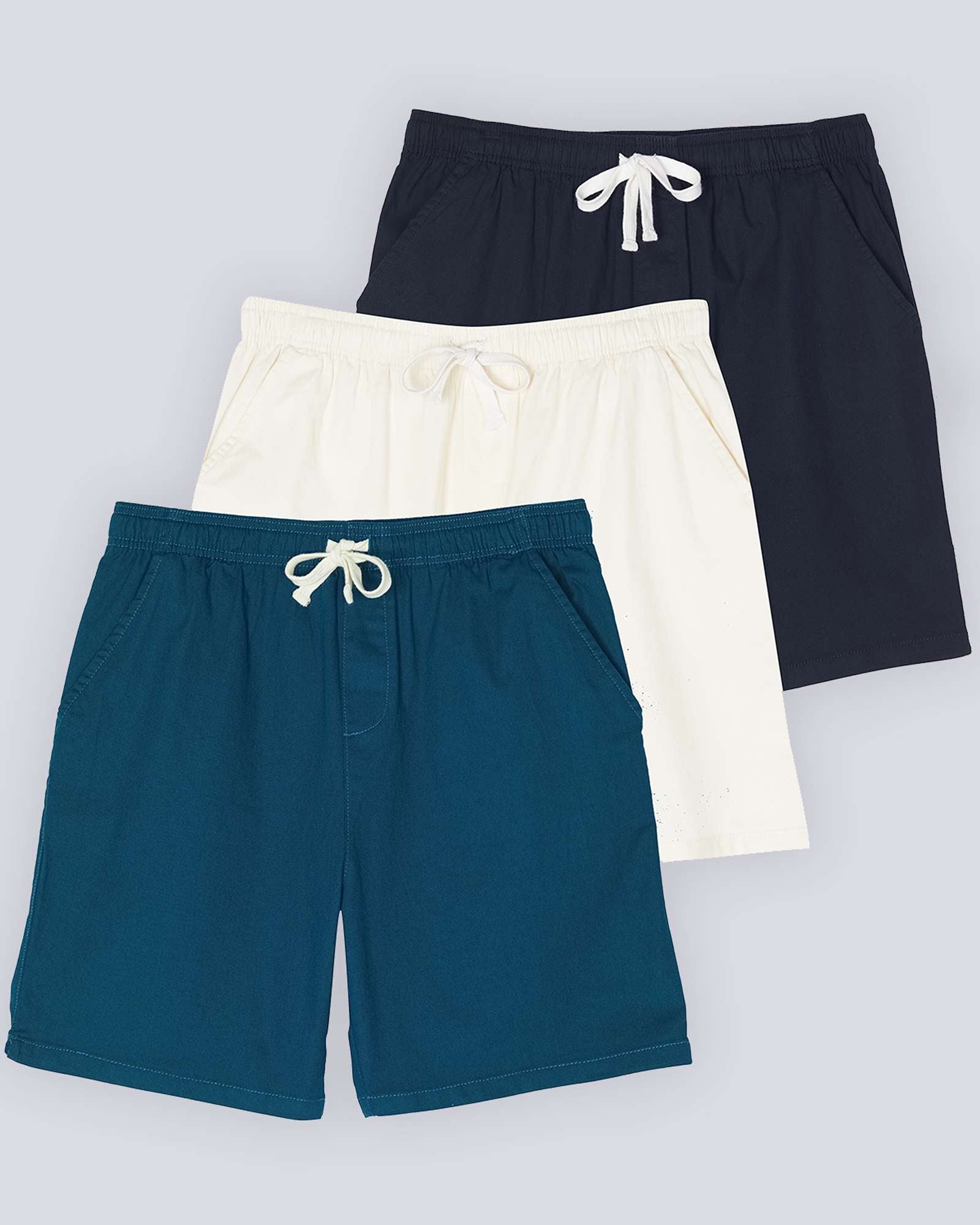3 Pack: Men's Cotton 7" Walk Short