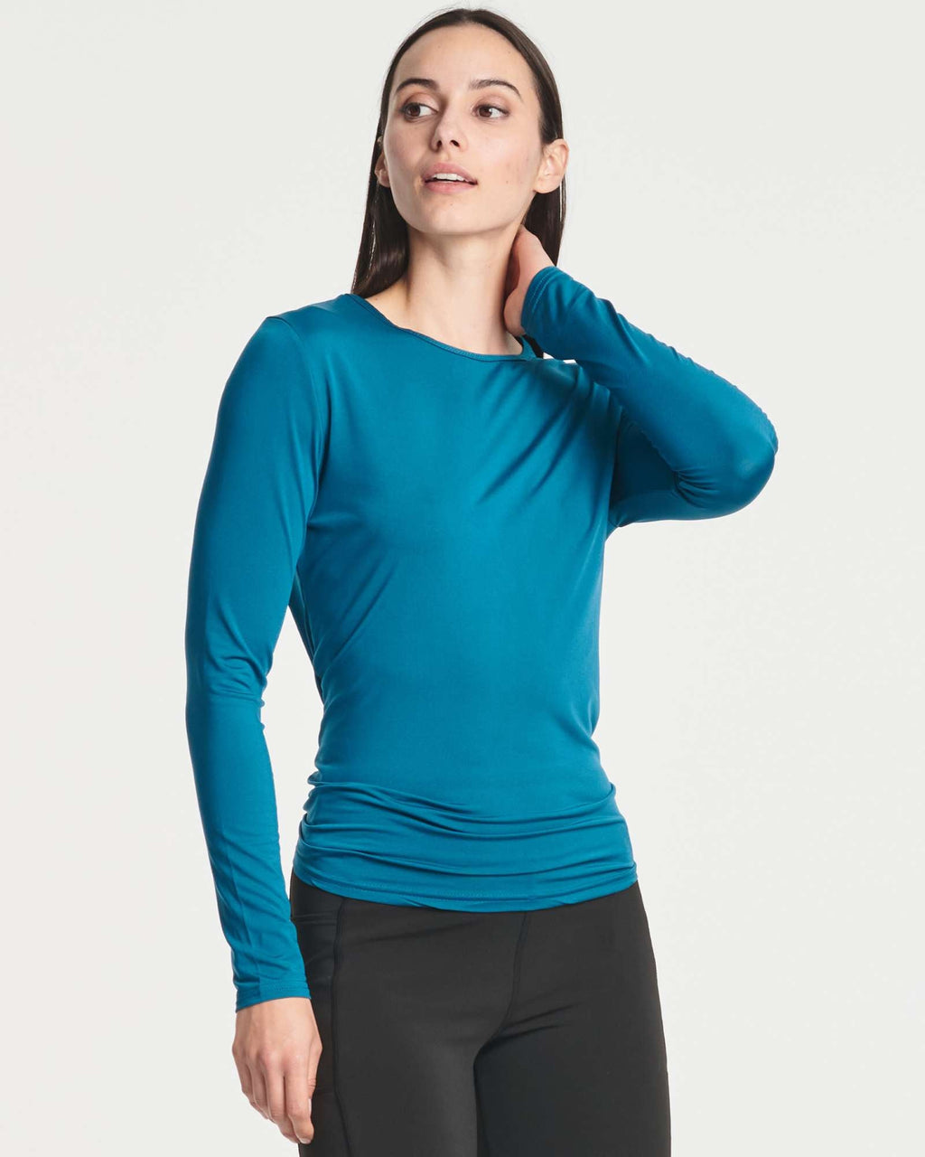 4 Pack: Women's Long-Sleeve Mesh Insert Tie Back Shirt (Available in Plus Size)