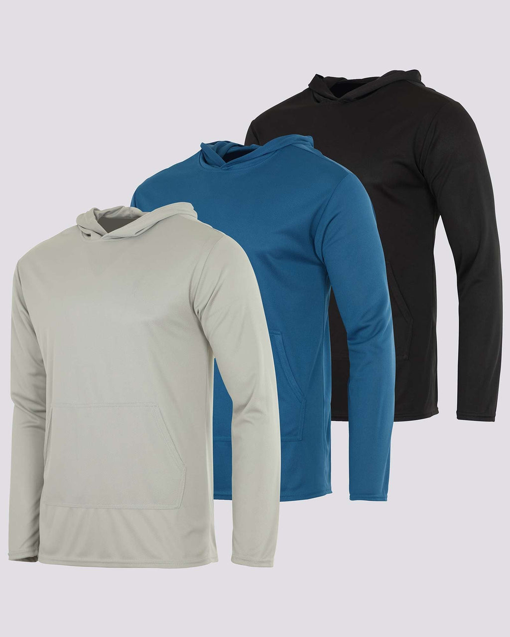 3 Pack: Mens Mesh Pullover Hoodie