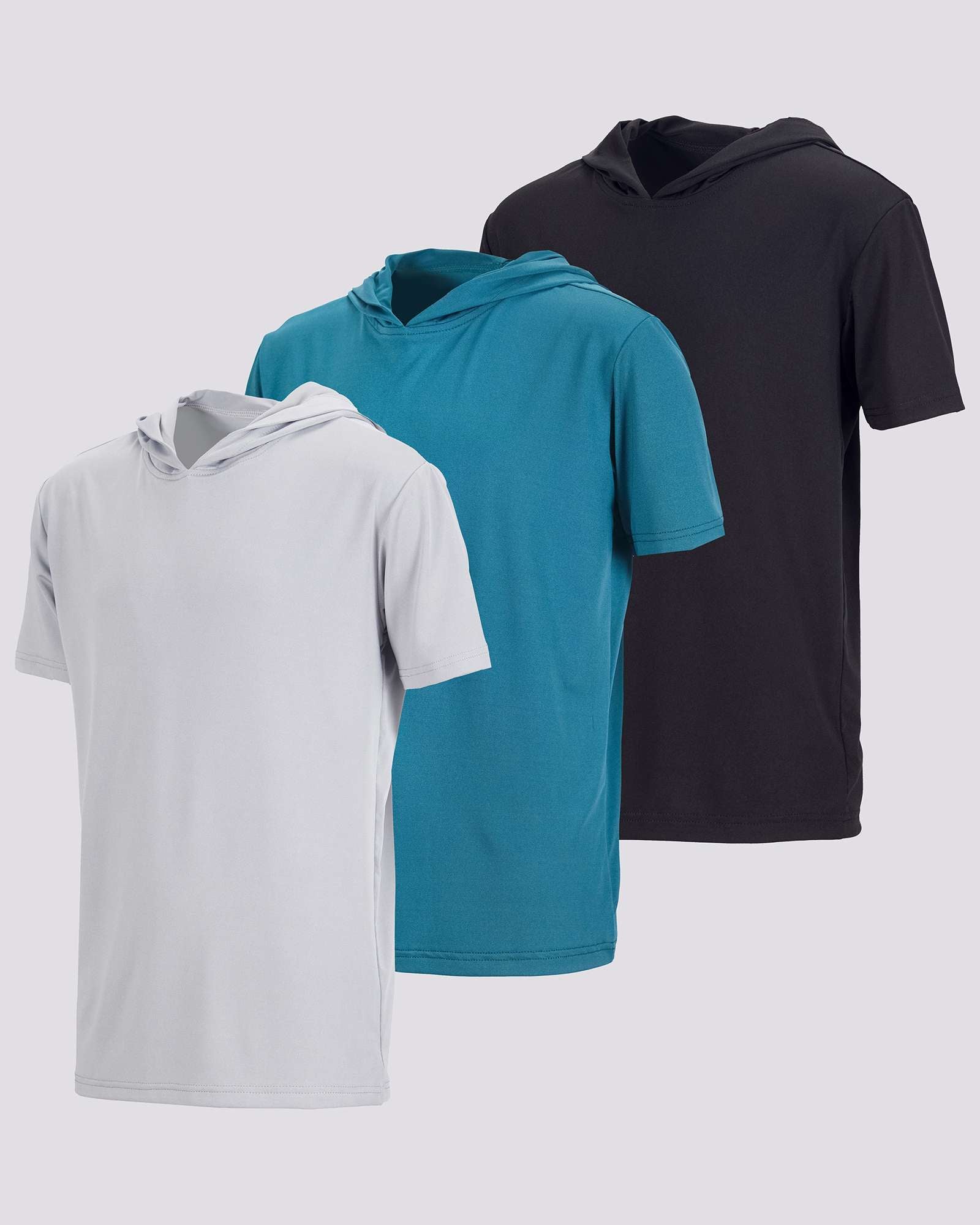 3 Pack: Boys' Dry-Fit Short Sleeve Workout Hoodie