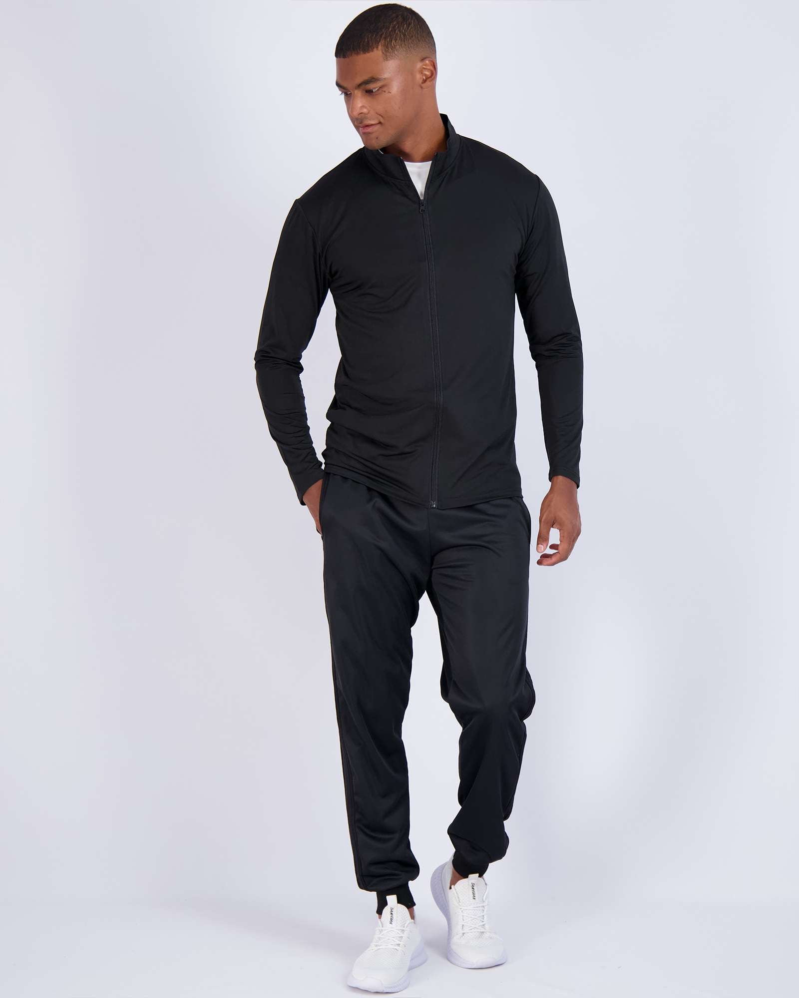 3 Pack: Mens Dry-Fit Full Zip Mock Neck Jacket