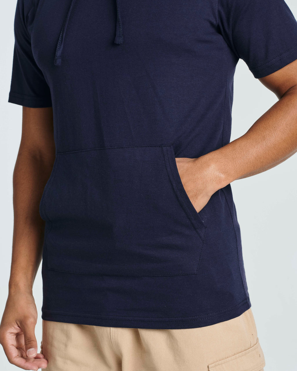 Men's Cotton Short-Sleeve Hoodie Hooded T-Shirt With Drawstring & Pockets (Available in Big & Tall)