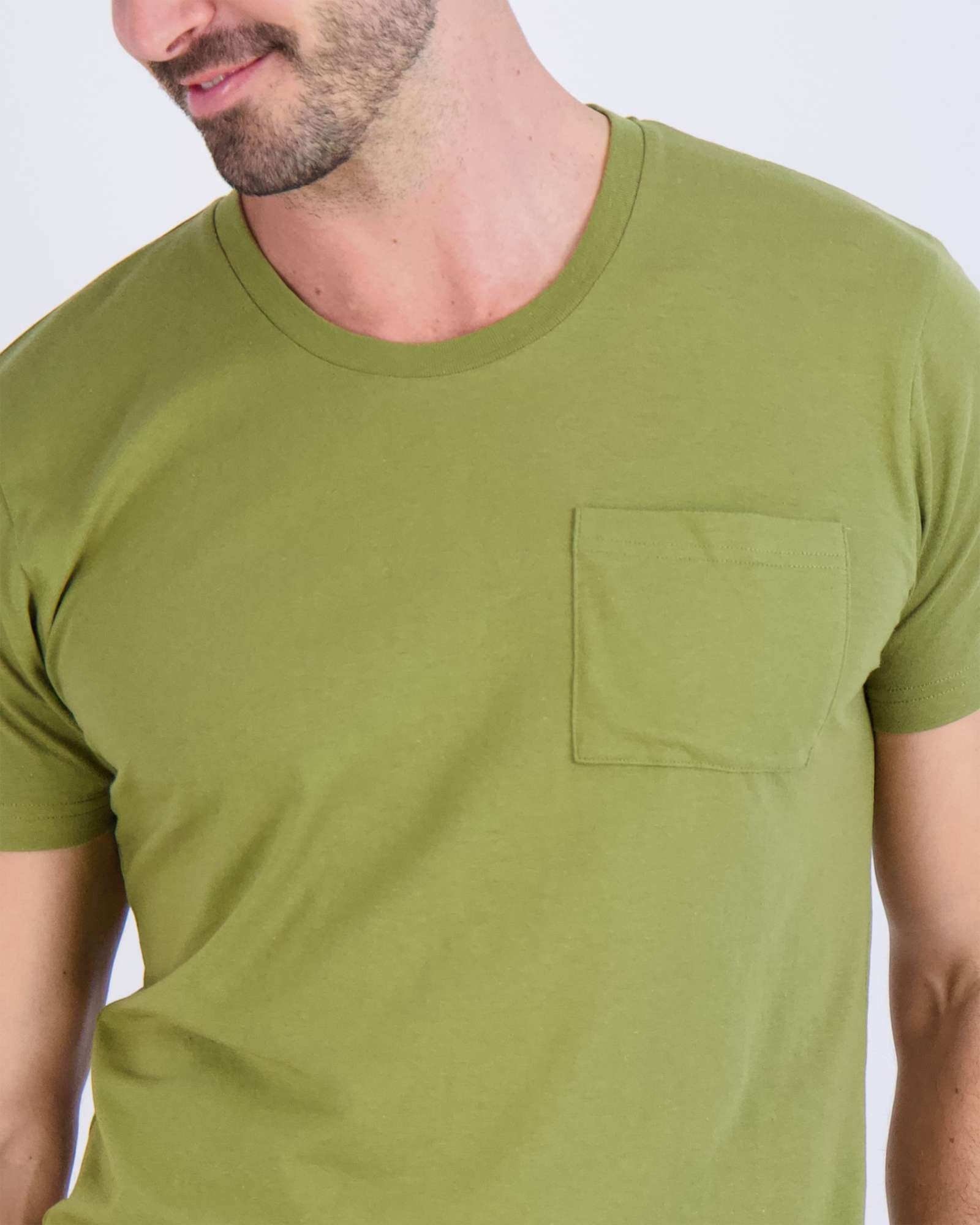 4 Pack: Mens Cotton Short Sleeve Crew Neck Pocket T-Shirt