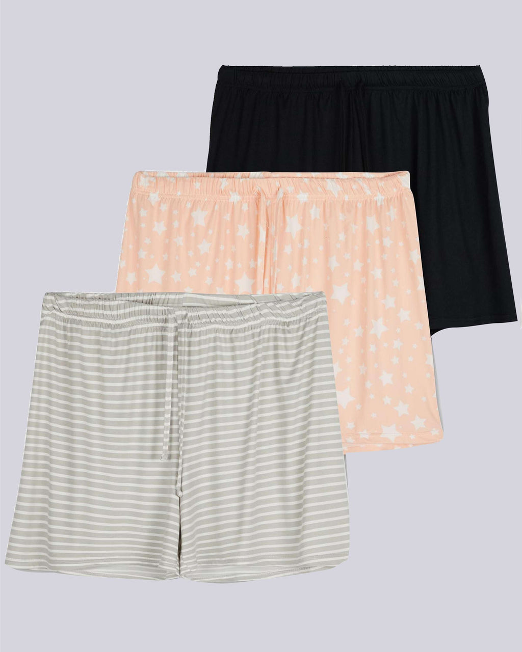 3 Pack: Womens Ultra-Soft Pajama Lounge Shorts