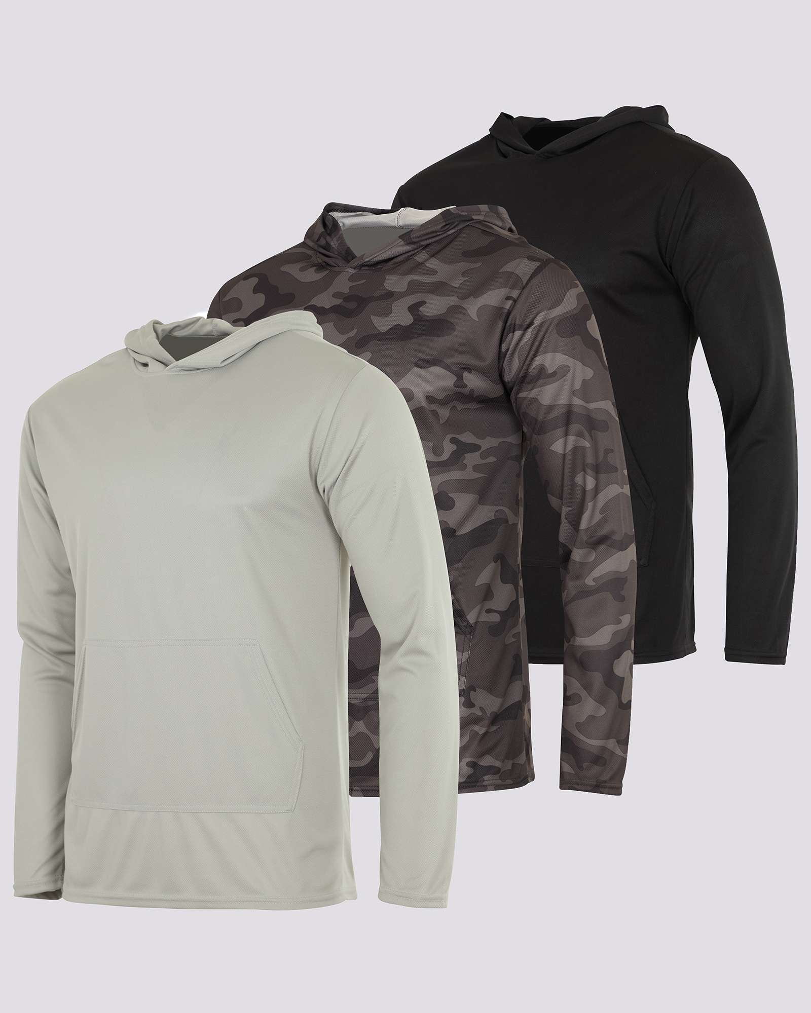 3 Pack: Mens Mesh Pullover Hoodie
