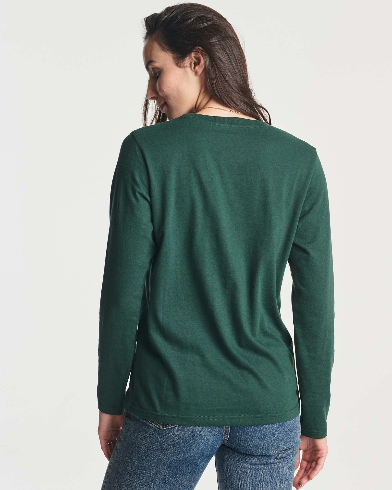 4 Pack: Women's Cotton Classic-Fit Long-Sleeve Crewneck T-Shirt (Available in Plus Size)