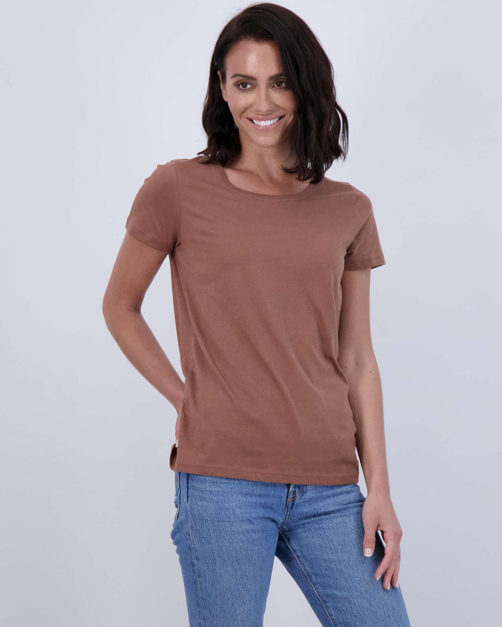 4 Pack: Womens Classic-Fit Cotton Short-Sleeve Scoop Neck T-Shirt