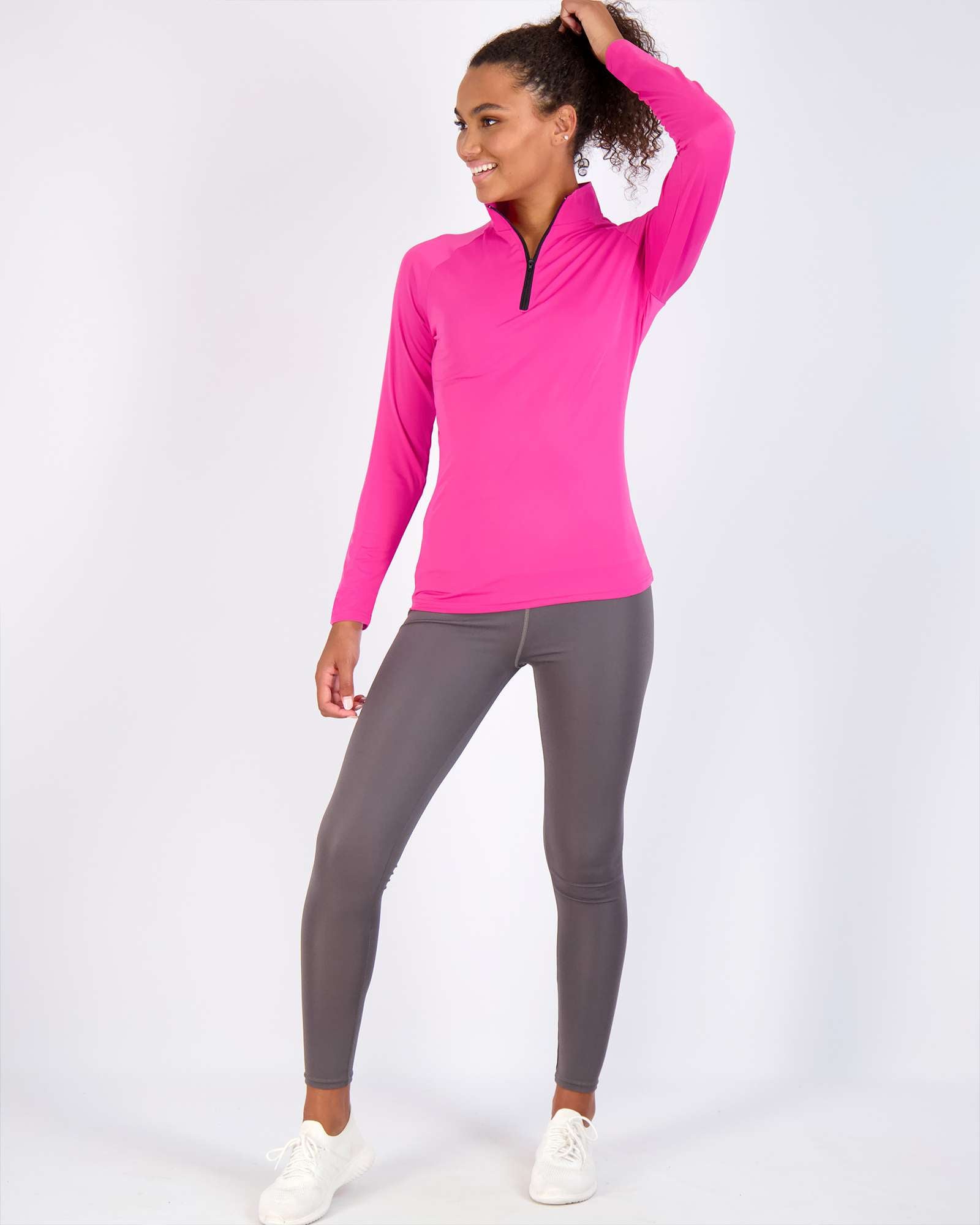 3 Pack: Womens Dry-Fit Active Long Sleeve Quarter Zip