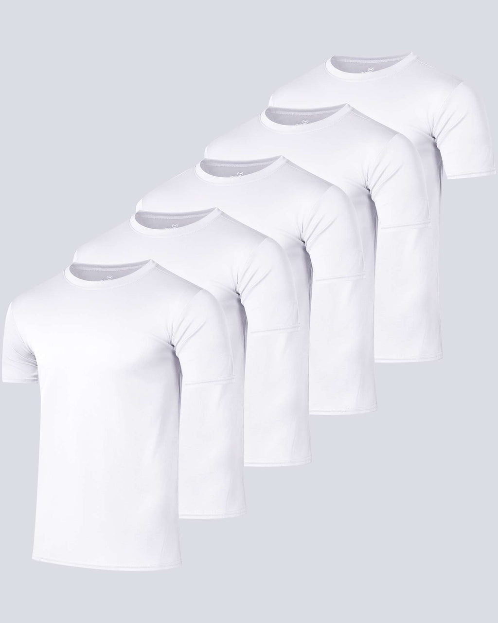 5 Pack: Men’s Mesh Short Sleeve Crew Active T-Shirt