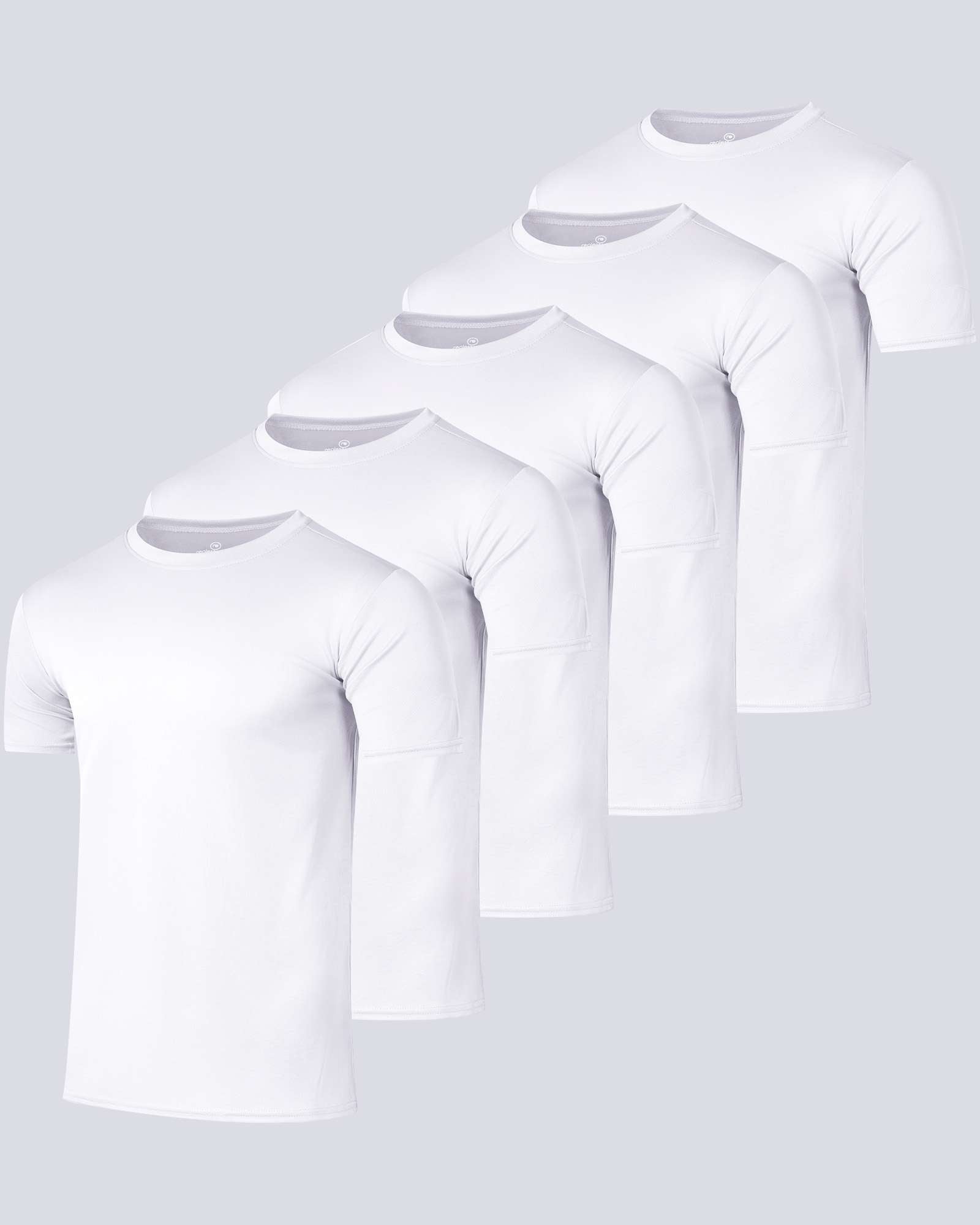 5 Pack: Men’s Mesh Short Sleeve Crew Active T-Shirt
