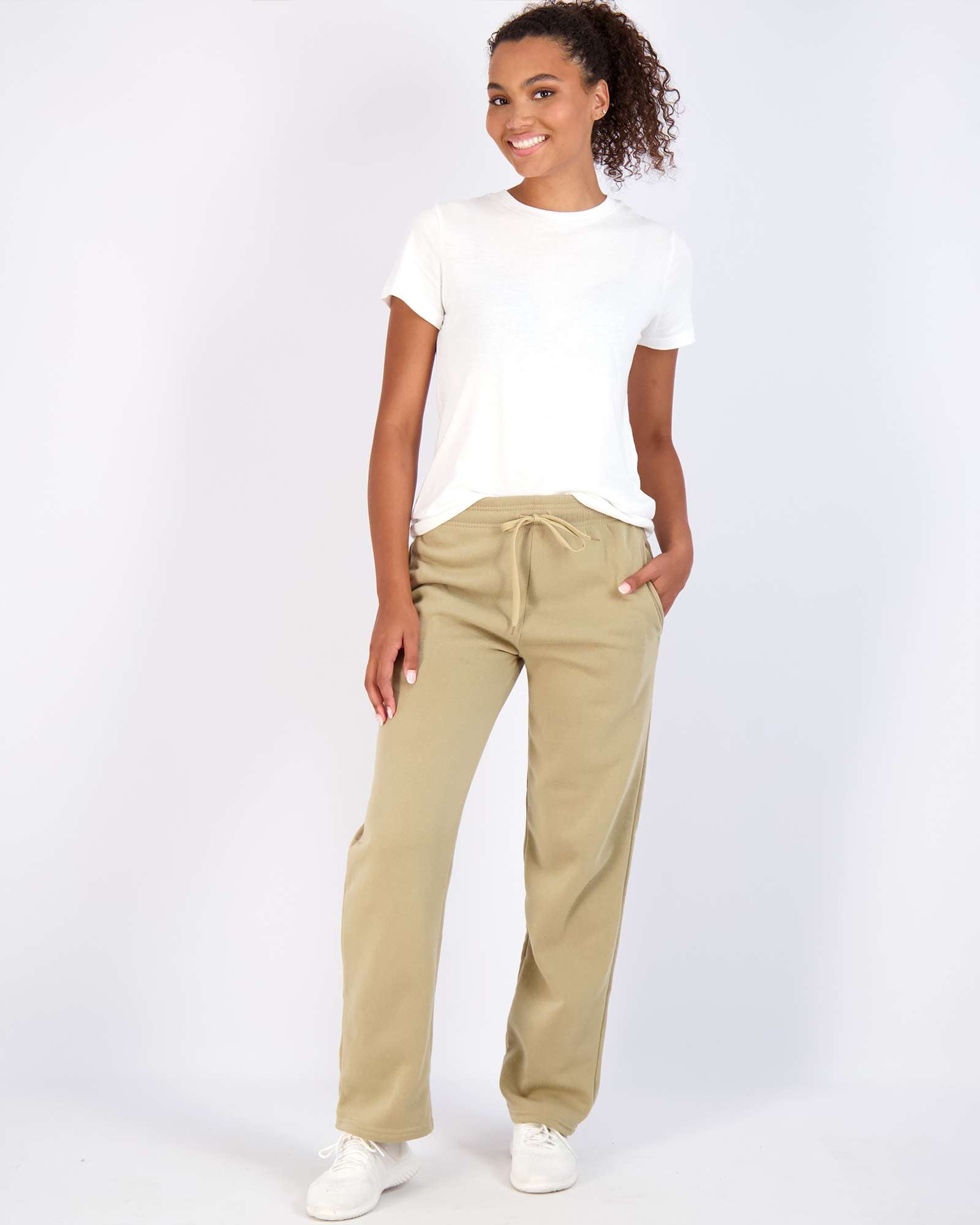 3 Pack: Womens Fleece Open Bottom Sweatpants