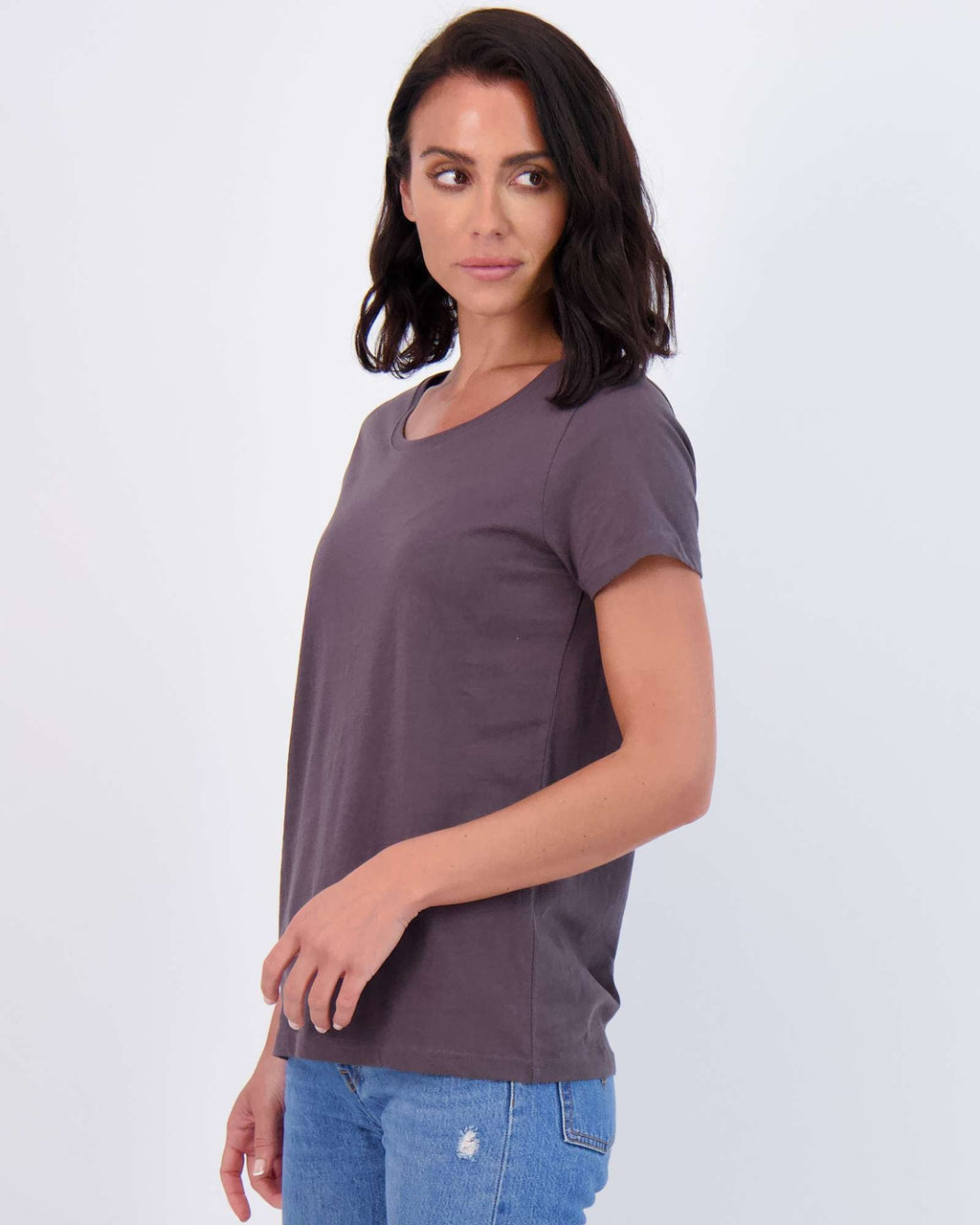 4 Pack: Womens Classic-Fit Cotton Short-Sleeve Scoop Neck T-Shirt