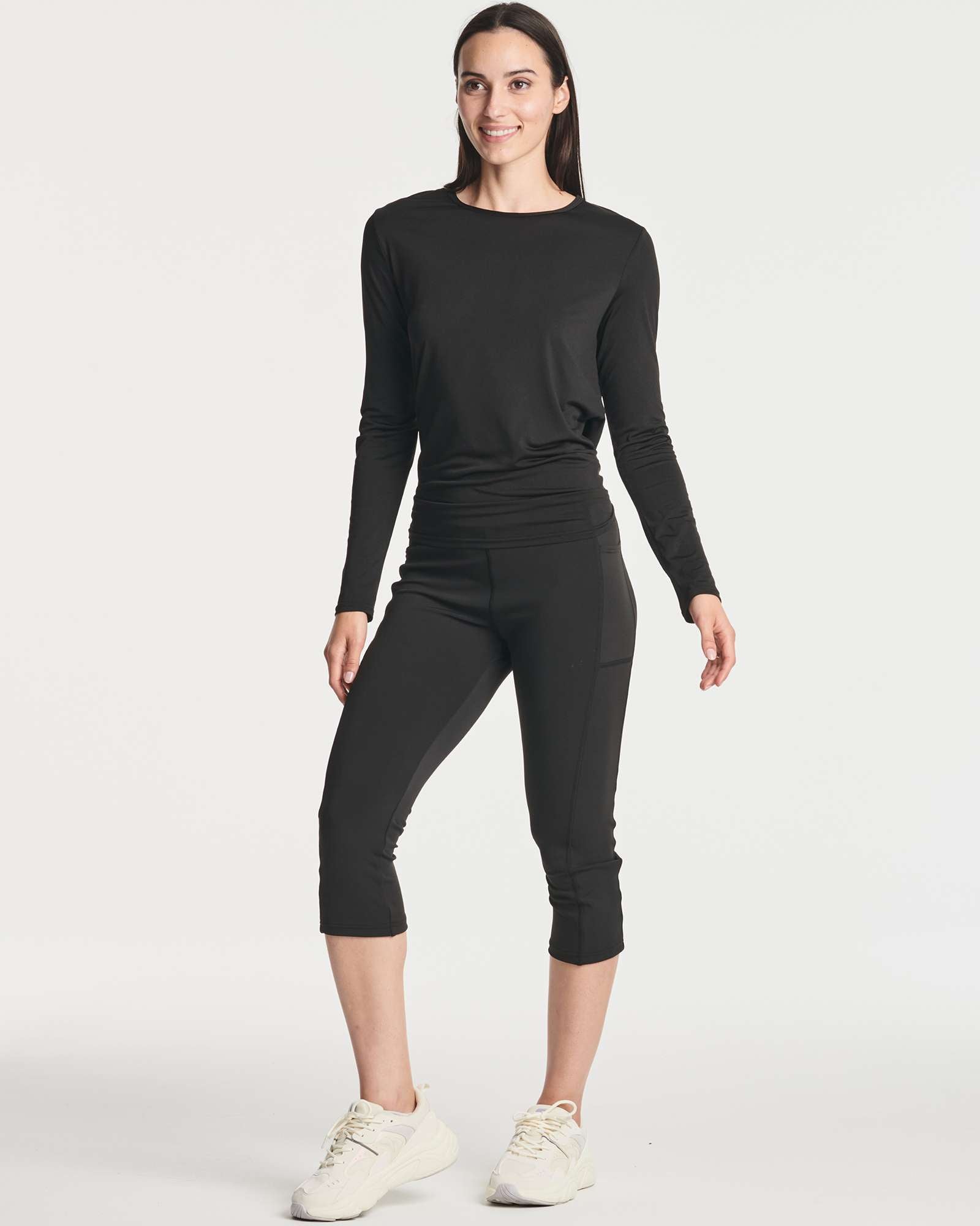 4 Pack: Women's Long-Sleeve Mesh Insert Tie Back Shirt (Available in Plus Size)