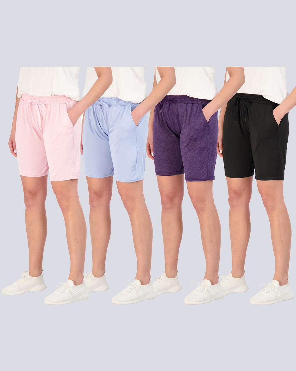 4 Pack: Womens Dry-Fit 7" Bermuda Shorts