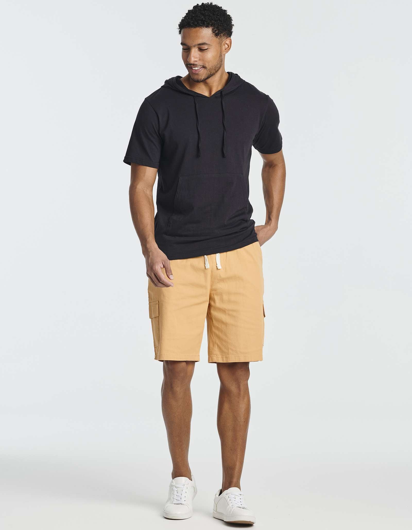 3 Pack: Men's 9" Elastic Waistband Cargo Shorts