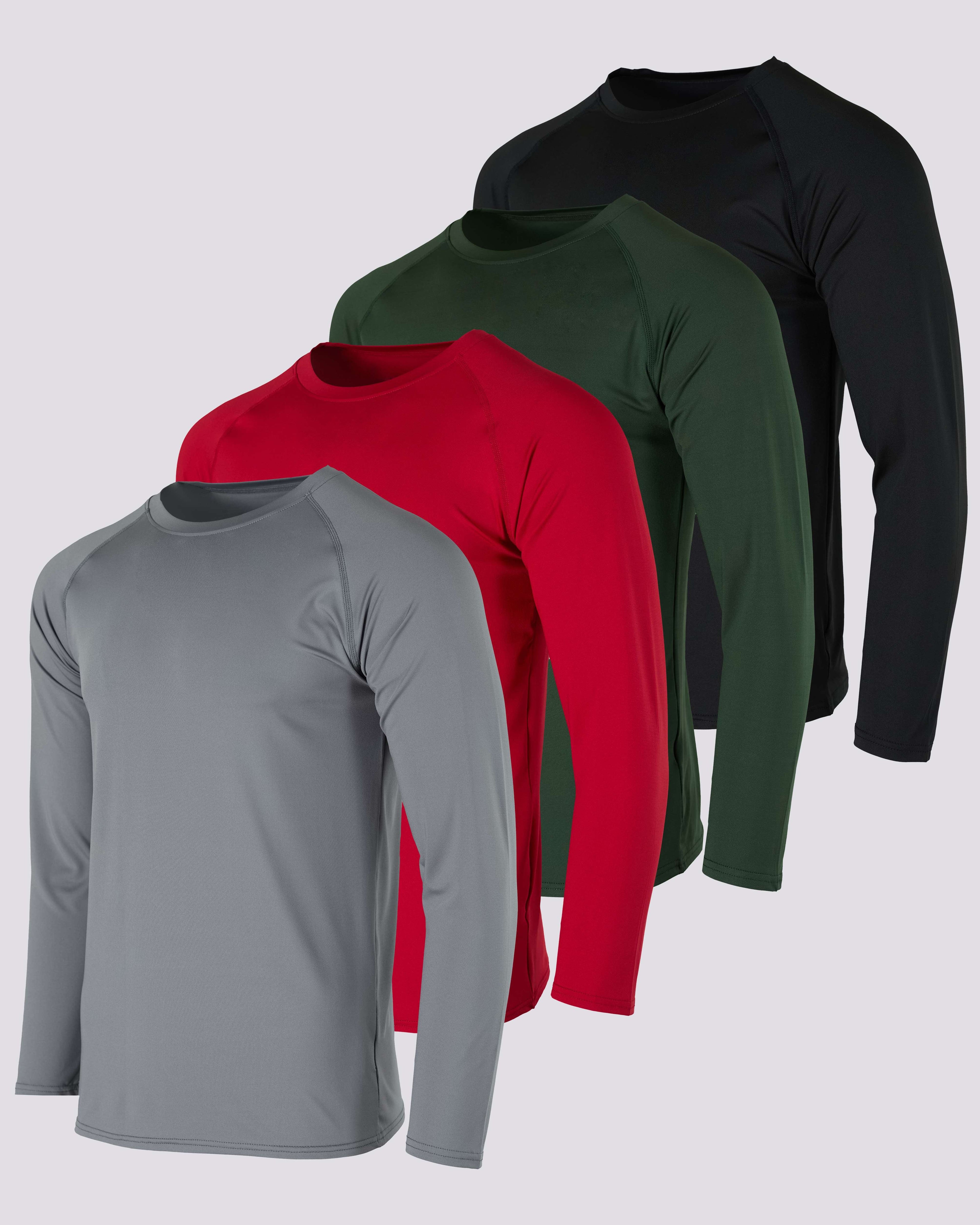 4 Pack: Mens Compression Long Sleeve Shirt