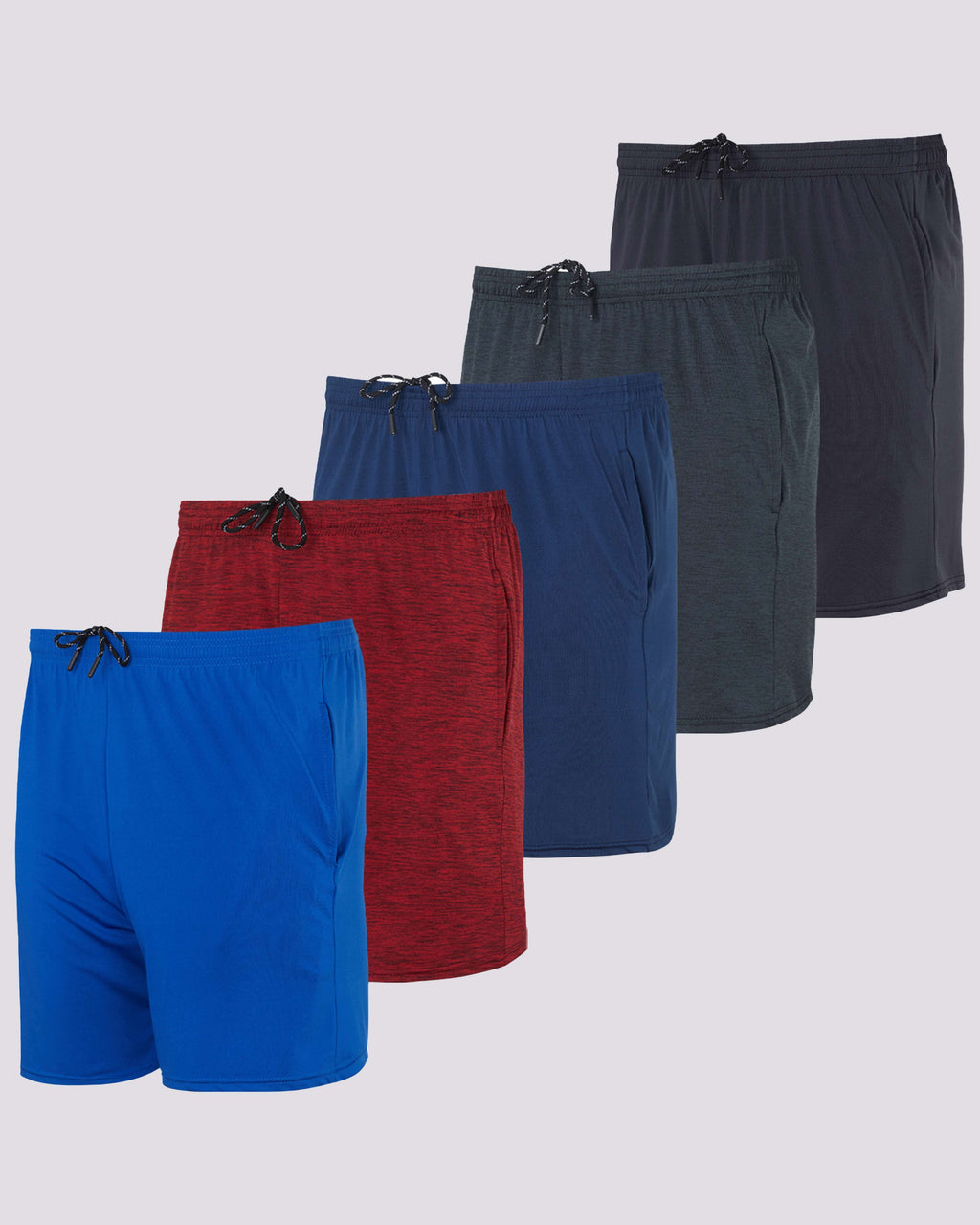 5 Pack: Men's 5" Running Workout Shorts  (Available in Big & Tall)