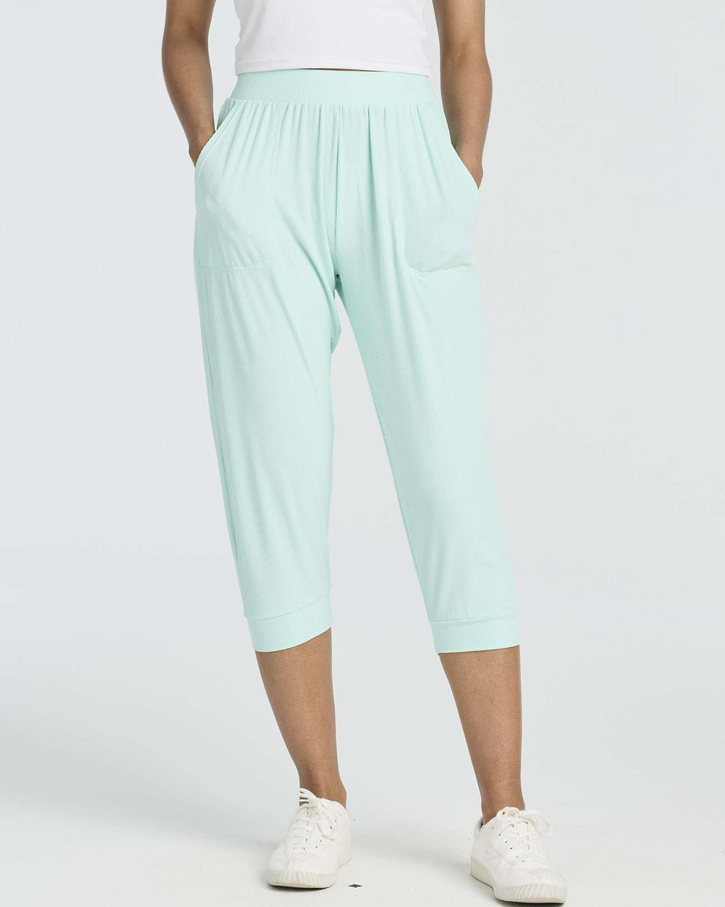 3 Pack: Women's Ribbed Capri Jogger Lounge Sweatpants