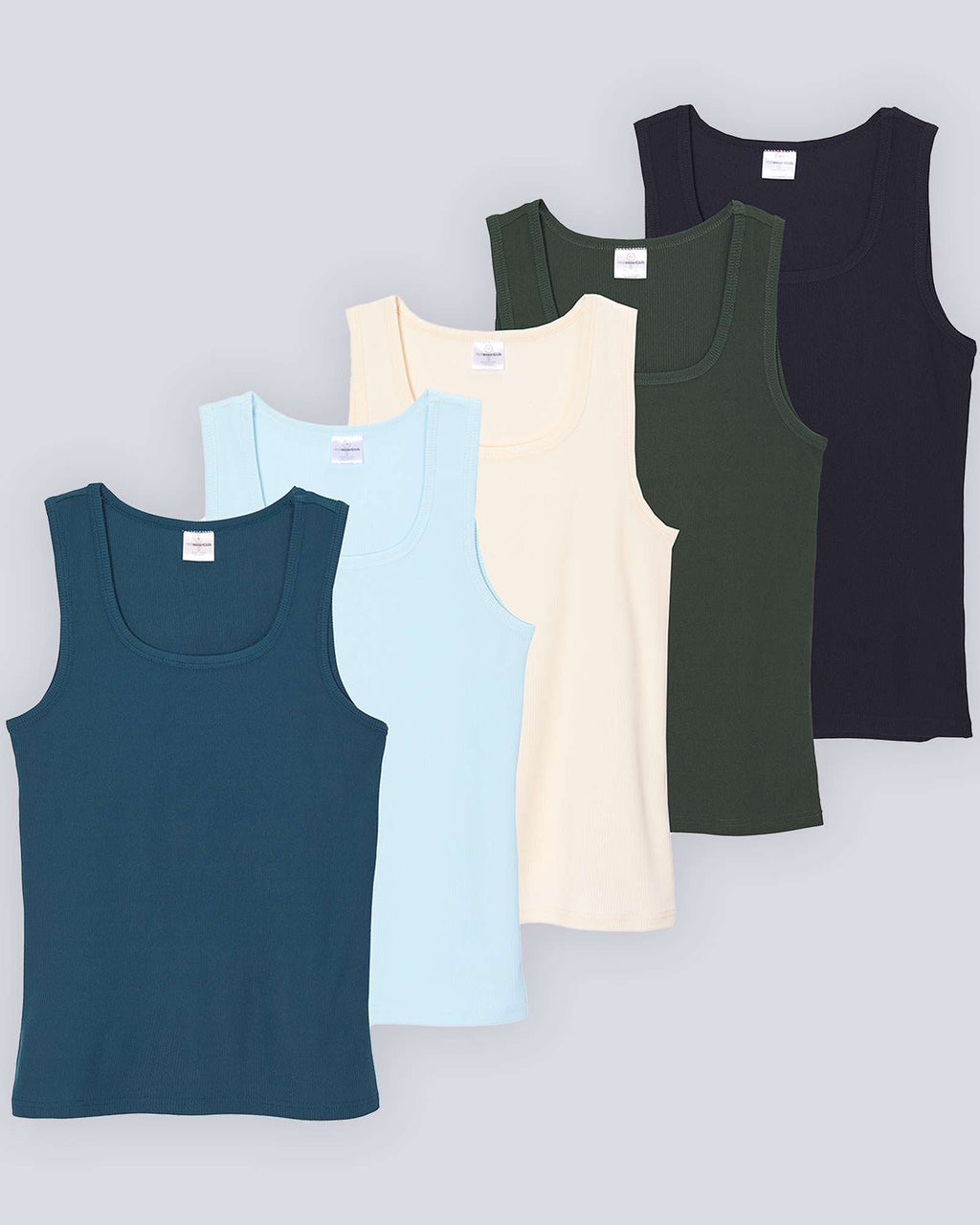 5 Pack: Women's Ribbed Sleeveless Tank Top - Yoga Casual Tops